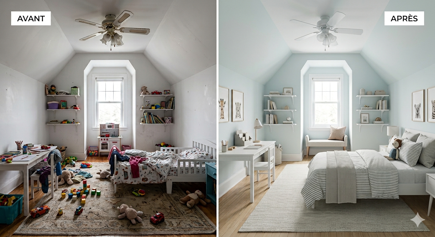 Chambre — nettoye, clarifiée, photo prête à publier